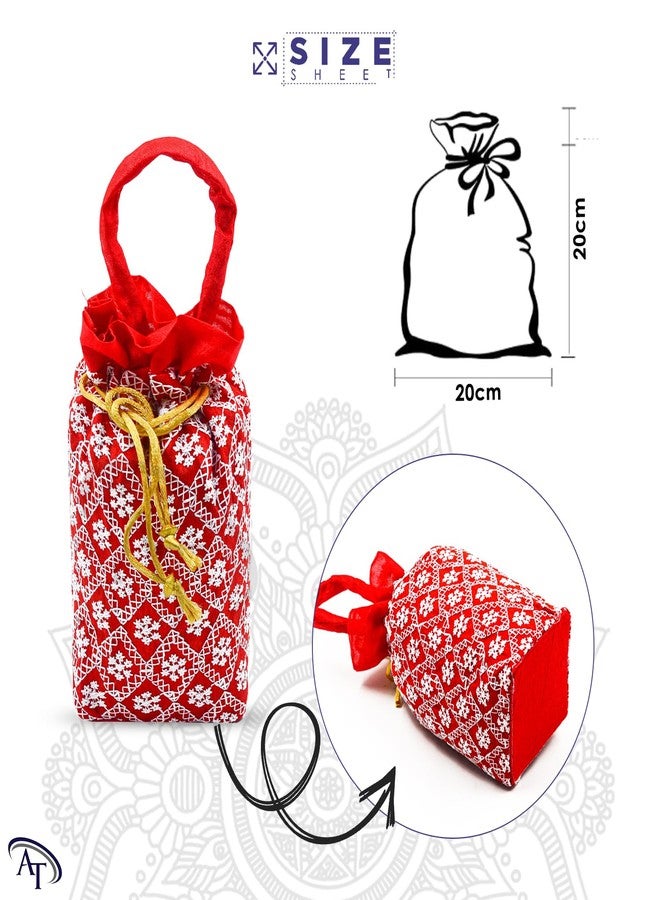 AT Ankit Traders Women Potli Bags Pack of 24 | Embroidered Ethnic Silk Potli | Traditional Shagun Return Gifts Potli for Mehandi, Haldi, Baby Shower, Wedding, Sangeet - Image 3